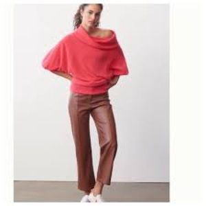 100% LUXURY CASHMERE Natalie Cowl-Neck Rose Pullover Sweater Anthropologie